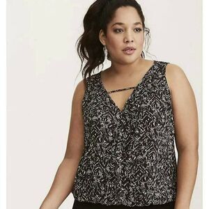 TORRID Women's Sleeveless Black Georgette Surplice Tank Plus Size 3
